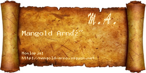Mangold Arnó névjegykártya